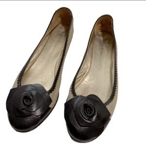 Taryn Rose Italian Brown Leather  Sparkle Cavan Flat Size 40